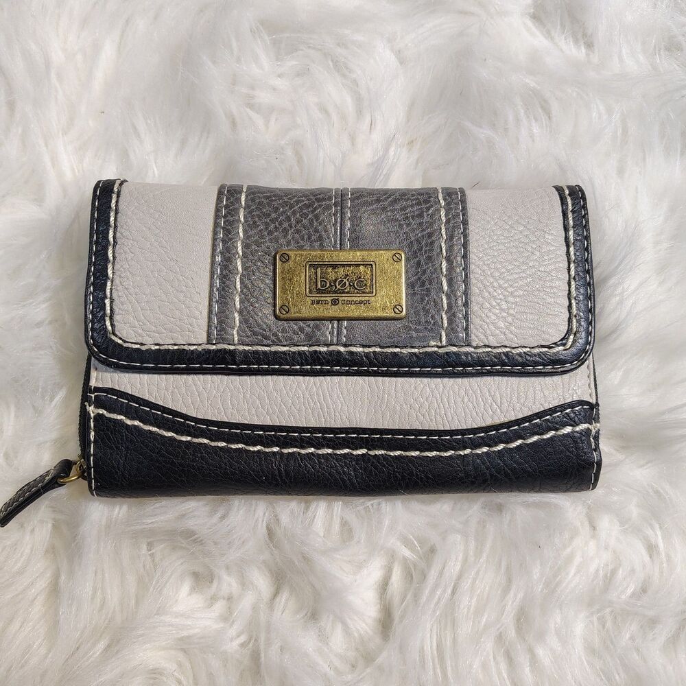 b.o.c. Grey Black Color Block Wallet